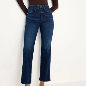 Good American Deep Indigo High-Rise Straight Jeans 14-18